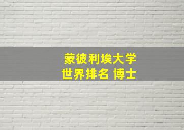 蒙彼利埃大学世界排名 博士